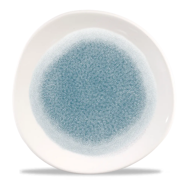 Raku Topaz Blue Round Trace Plate 28.6cm 12/box