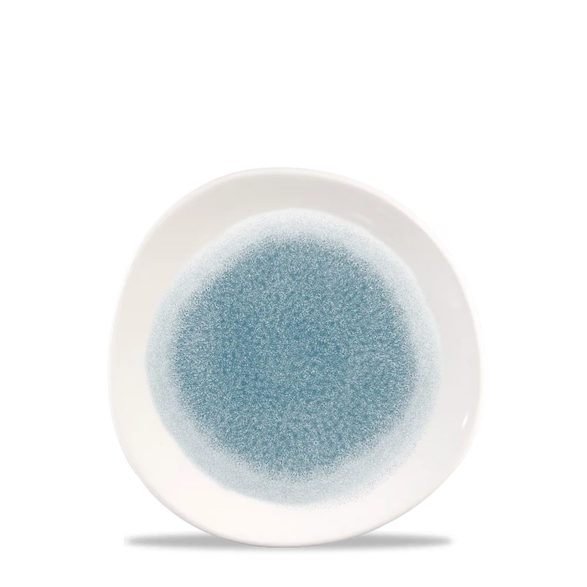 Raku Topaz Blue Round Trace Plate 18.6cm 12/box