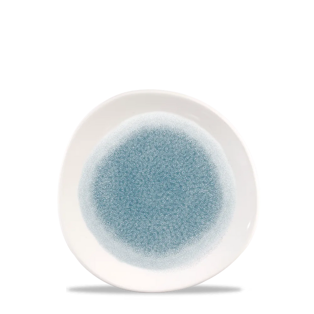 Raku Topaz Blue Round Trace Plate 18.6cm 12/box