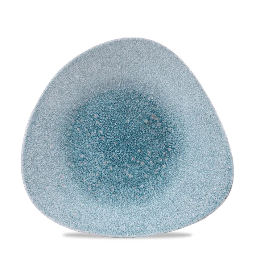 Raku Topaz Blue Triangle Shallow Bowl 780ml 12/box