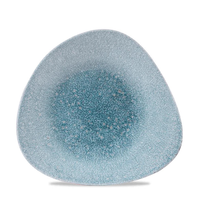 Raku Topaz Blue Triangle Shallow Bowl 780ml 12/box