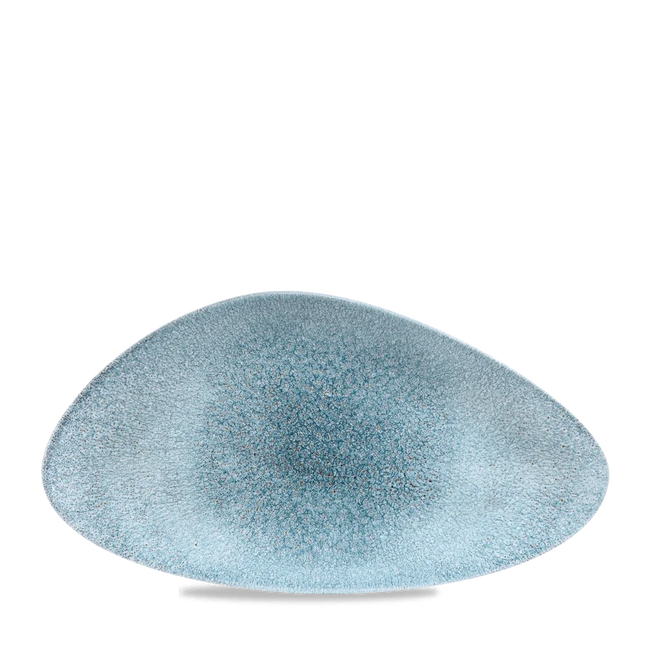 Raku Topaz Blue Triangle Chefs Plate 35.5 x 18.8cm 6/box