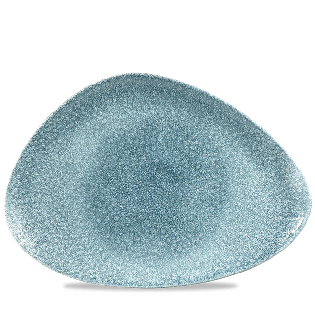 Raku Topaz Blue Triangle Chefs Plate 35.6 x 25cm 6/box