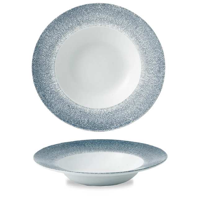 Raku Topaz Blue Profile Wide Rim Bowl Large 28cm 12/box