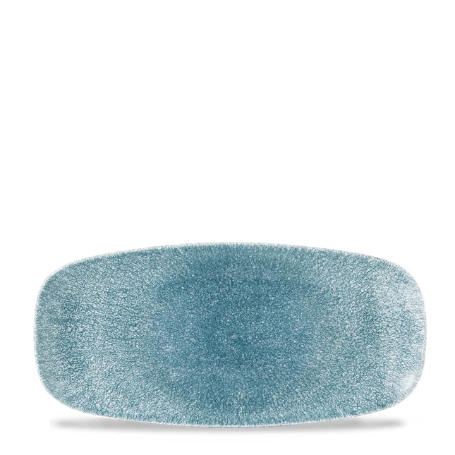 Raku Topaz Blue Chefs Oblong Plate 26.9 x 12.7cm 12/box