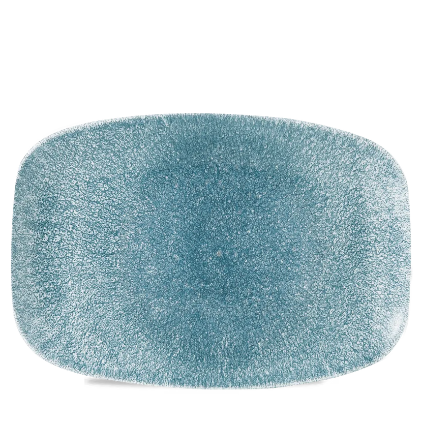 Raku Topaz Blue Oblong Platter 34.4 x 23.4cm 6/box