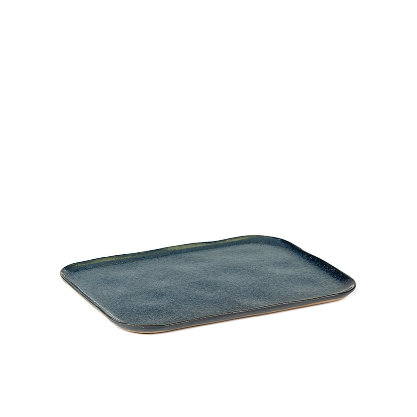 Rectangular Plate N°1 Xl Blue/Gray 4/box