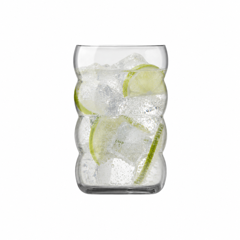 Royal Leerdam Wave Cooler 480 ml – ruim drinkglas met golfreliëf voor restaurant en bar