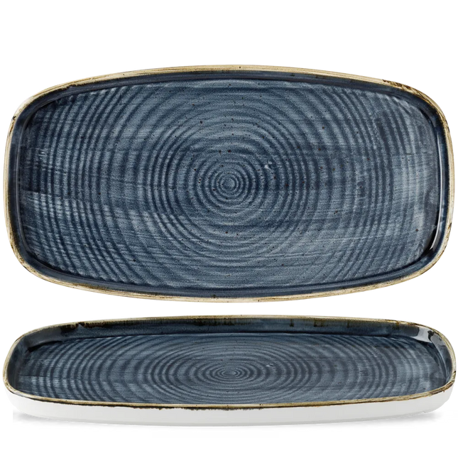 Stonecast Blueberry Oblong Chefs Plates 35x18.5cm 6/box