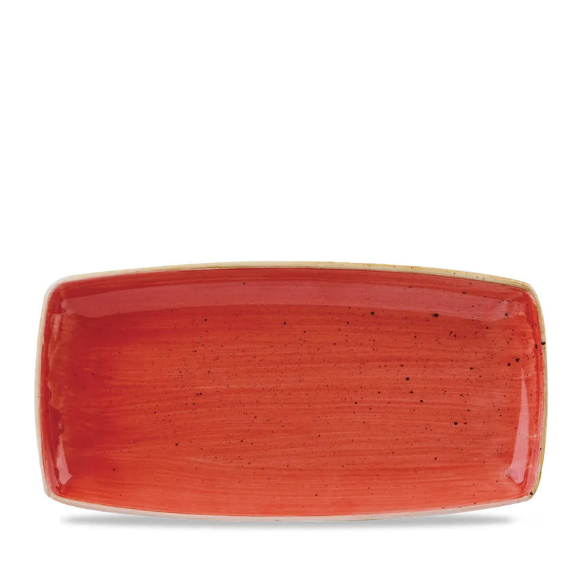 Stonecast Berry Red Oblong Plate 34.5cm x 18.5cm 6/box