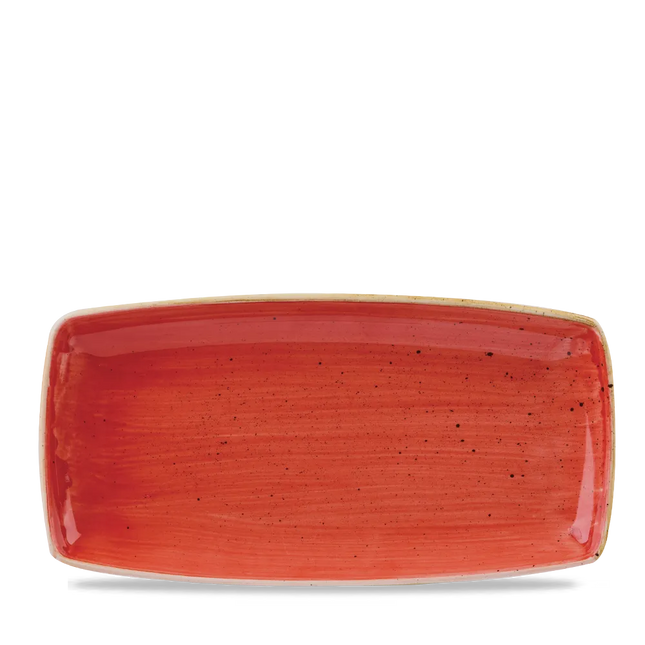 Stonecast Berry Red Oblong Plate 34.5cm x 18.5cm 6/box