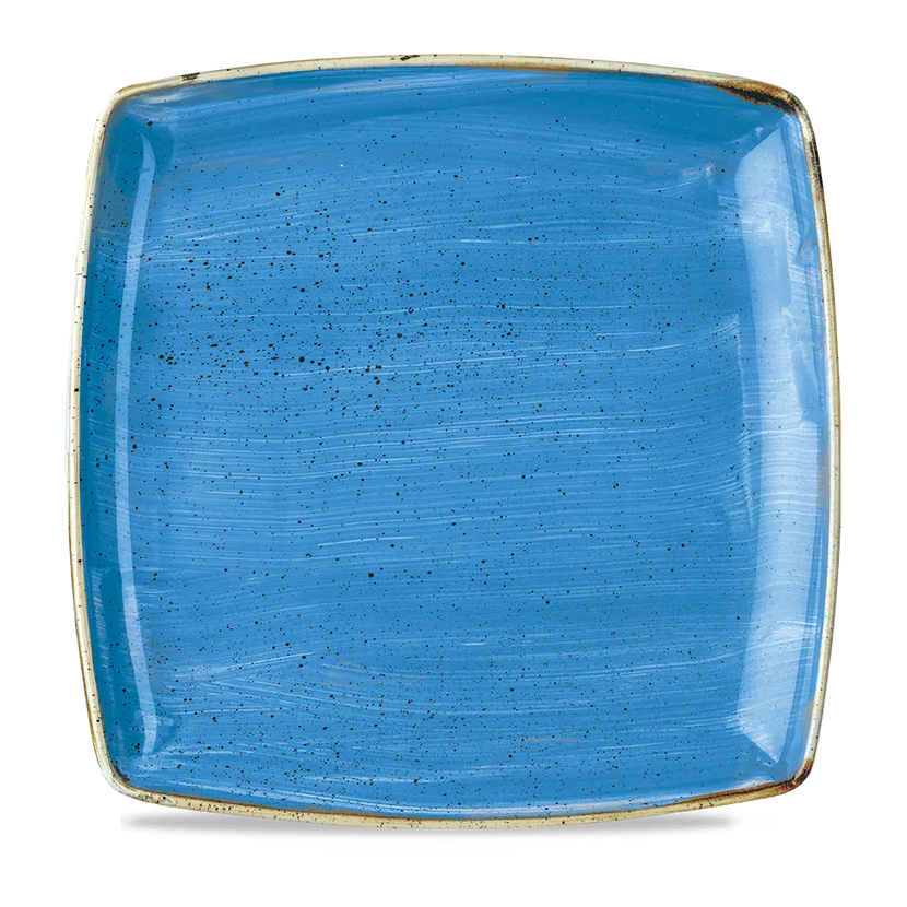 Stonecast Cornflower Blue Square Deep Plate 27cm 6/box