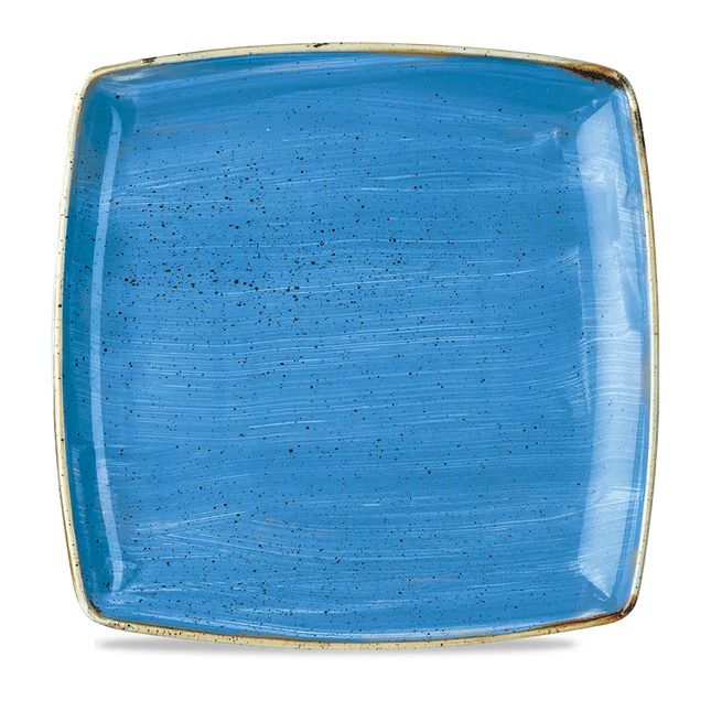 Stonecast Cornflower Blue Square Deep Plate 27cm 6/box