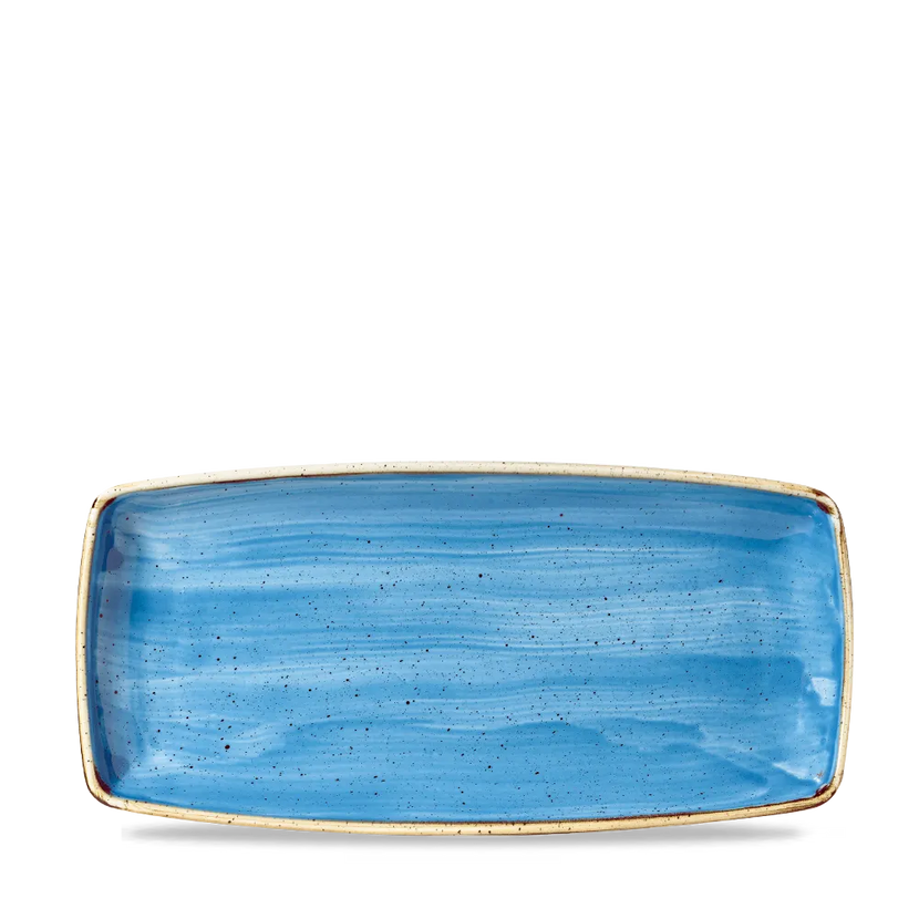 Stonecast Cornflower Blue Oblong Plate 30cm 12/box