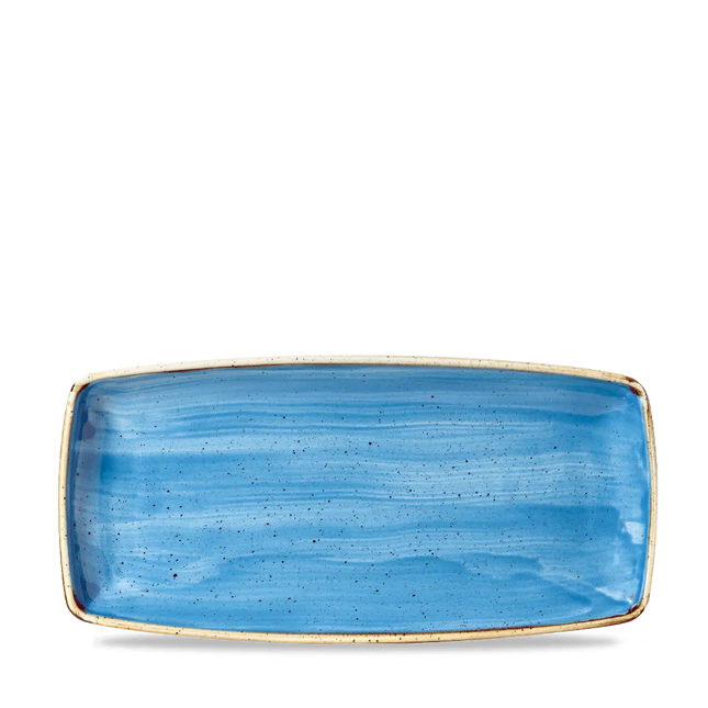 Stonecast Cornflower Blue Oblong Plate 30cm 12/box