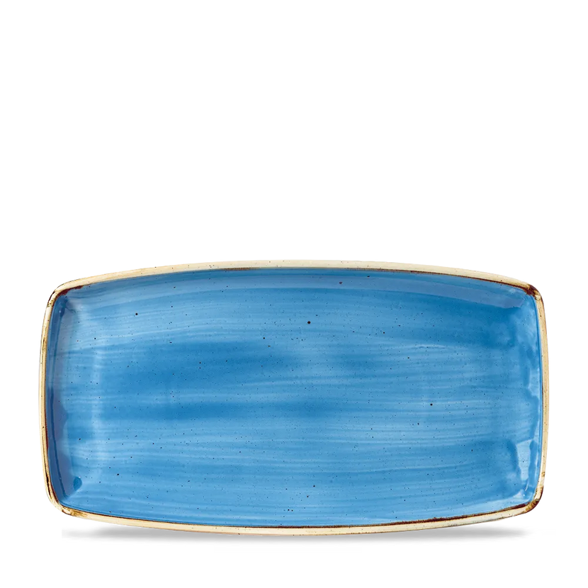 Stonecast Cornflower Blue Oblong Plate 34.5 x 18.5cm 6/box