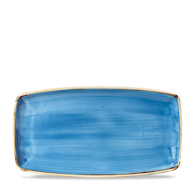 Stonecast Cornflower Blue Oblong Plate 34.5 x 18.5cm 6/box