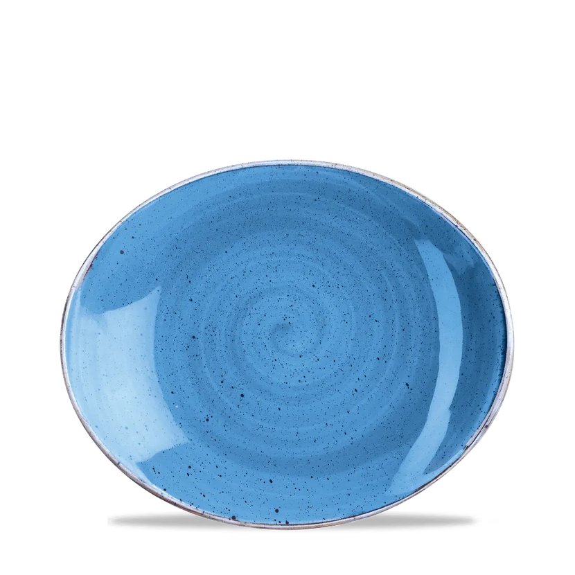 Stonecast Cornflower Blue Oval Plate 20cm 12/box