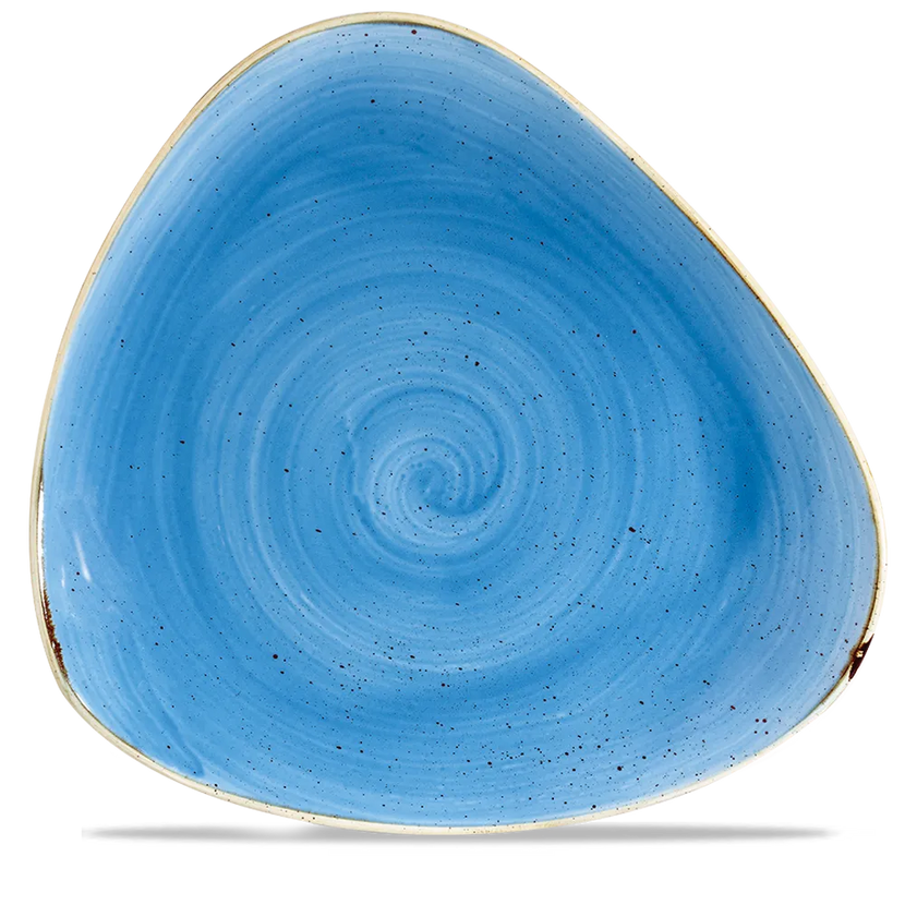 Stonecast Cornflower Blue Triangle Plate 30cm 6/box