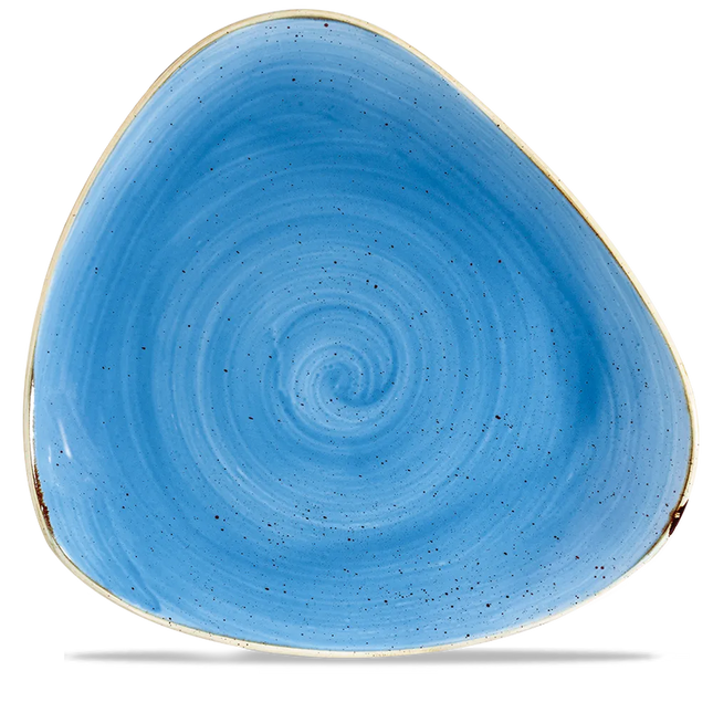Stonecast Cornflower Blue Triangle Plate 30cm 6/box