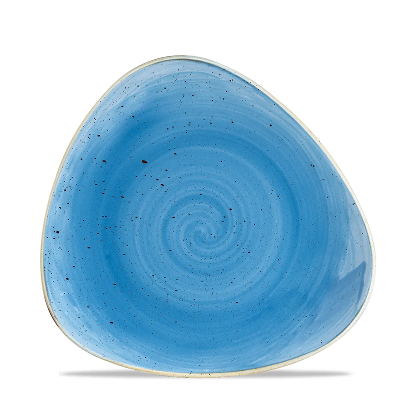 Stonecast Cornflower Blue Triangle Plate 20cm 12/box