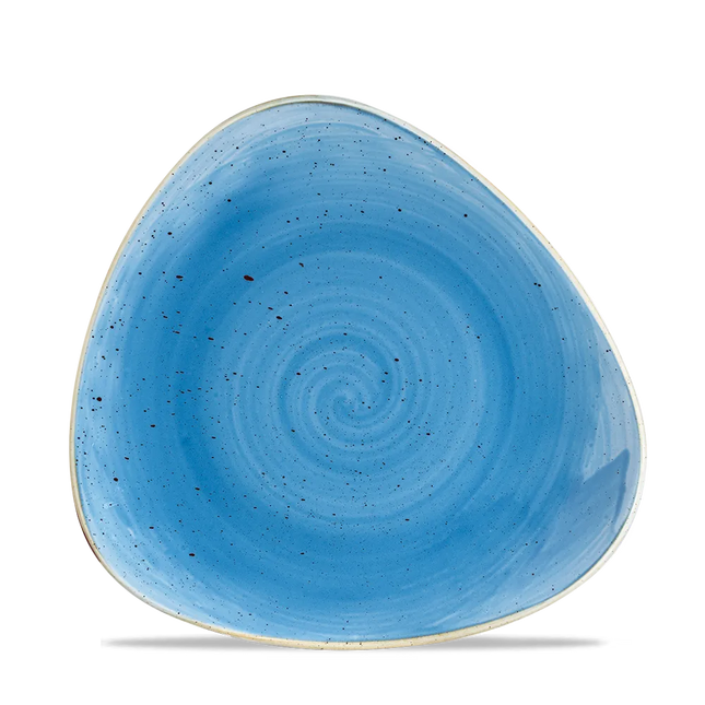 Stonecast Cornflower Blue Triangle Plate 20cm 12/box