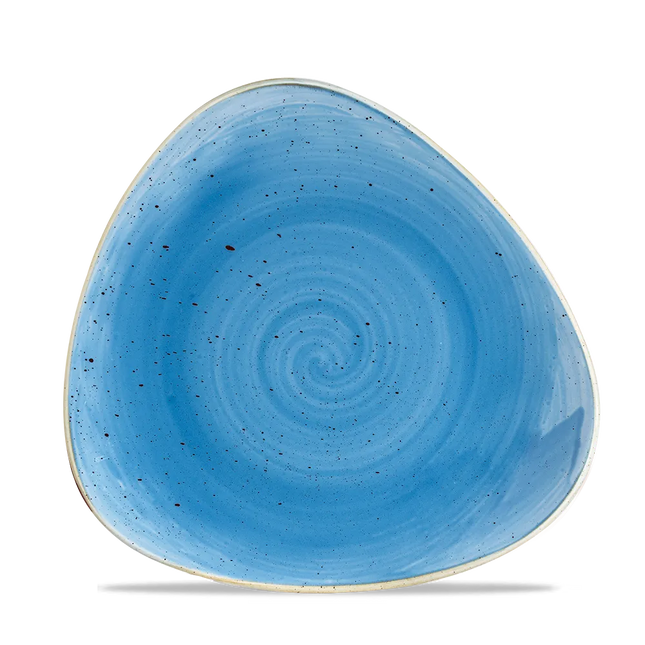 Stonecast Cornflower Blue Triangle Plate 23cm 12/box