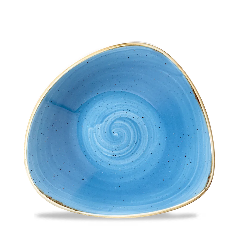 Stonecast Cornflower Blue Triangular Bowl 18cm 12/box