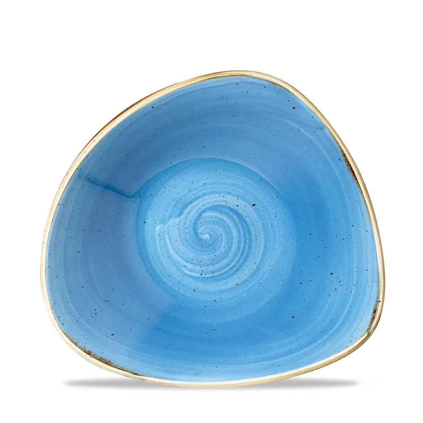 Stonecast Cornflower Blue Triangular Bowl 24cm 12/box