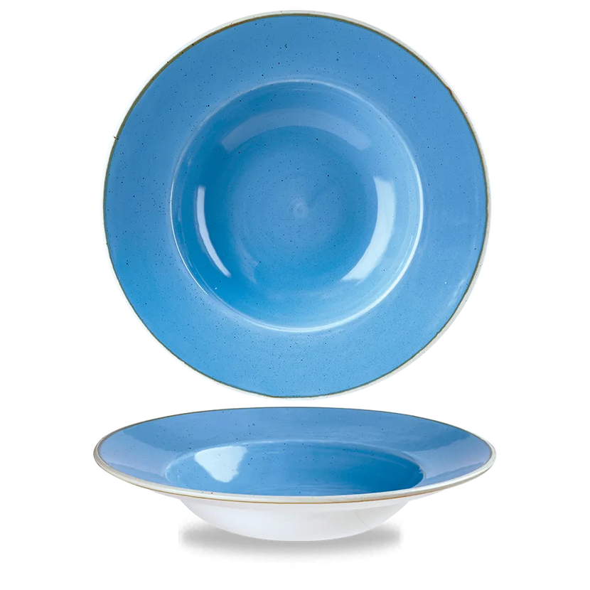 Stonecast Cornflower Blue Profile Wide Rim Bowl L 28cm