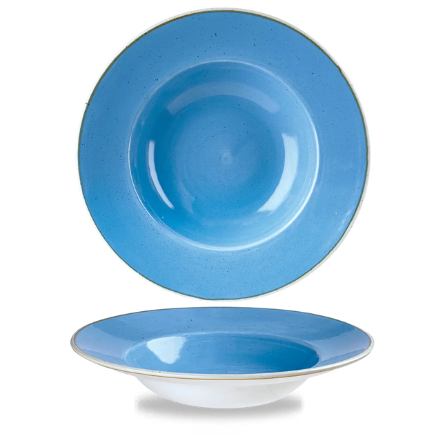 Stonecast Cornflower Blue Profile Wide Rim Bowl L 28cm