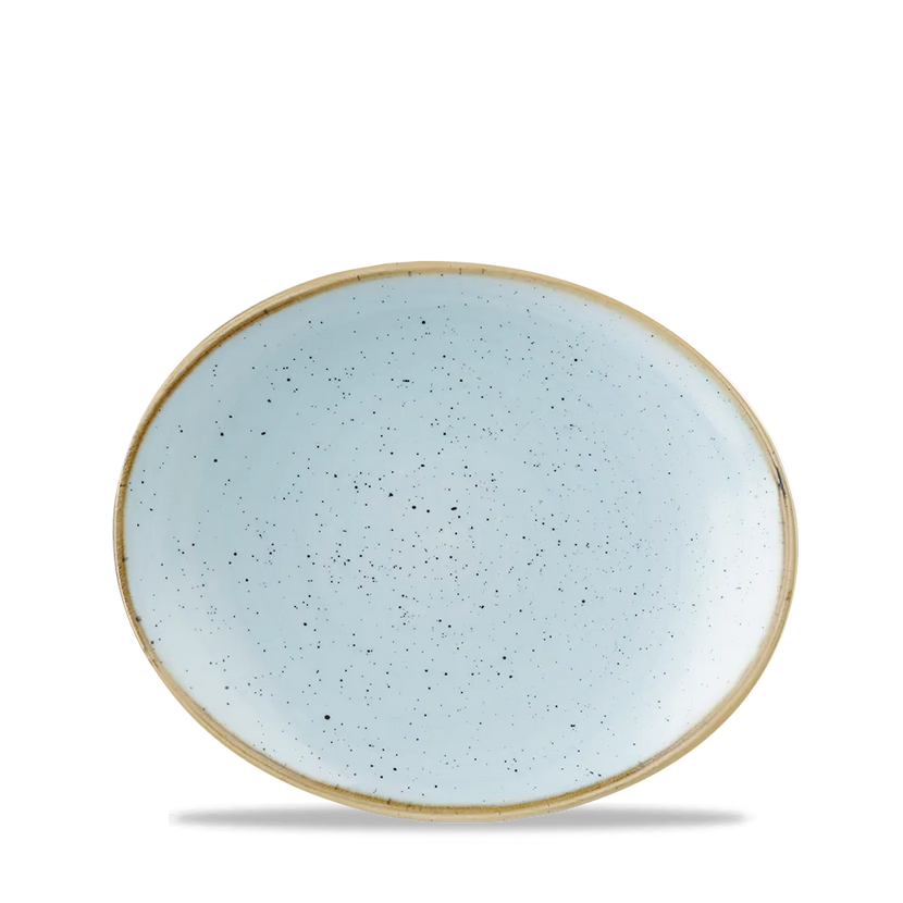 Stonecast Duck Egg Orbit Oval Coupe Plate 20cm 12/box