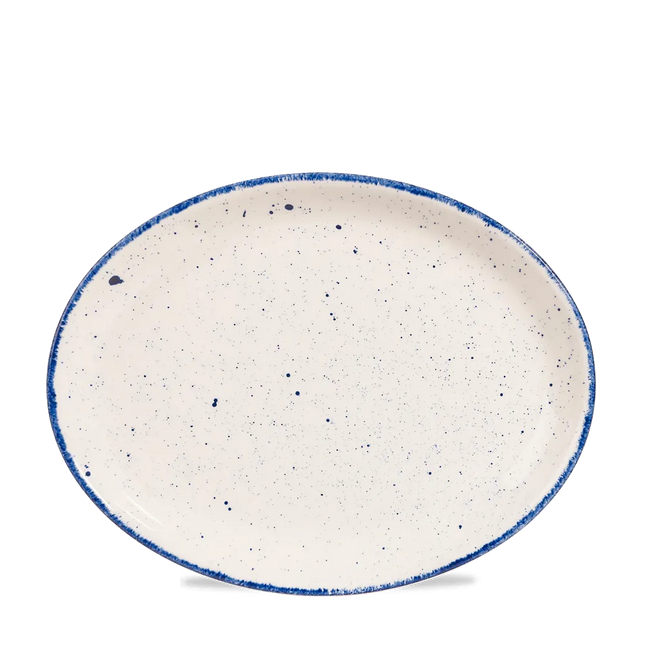 Stonecast Hints Indigo Oval Plate 30cm 12/box