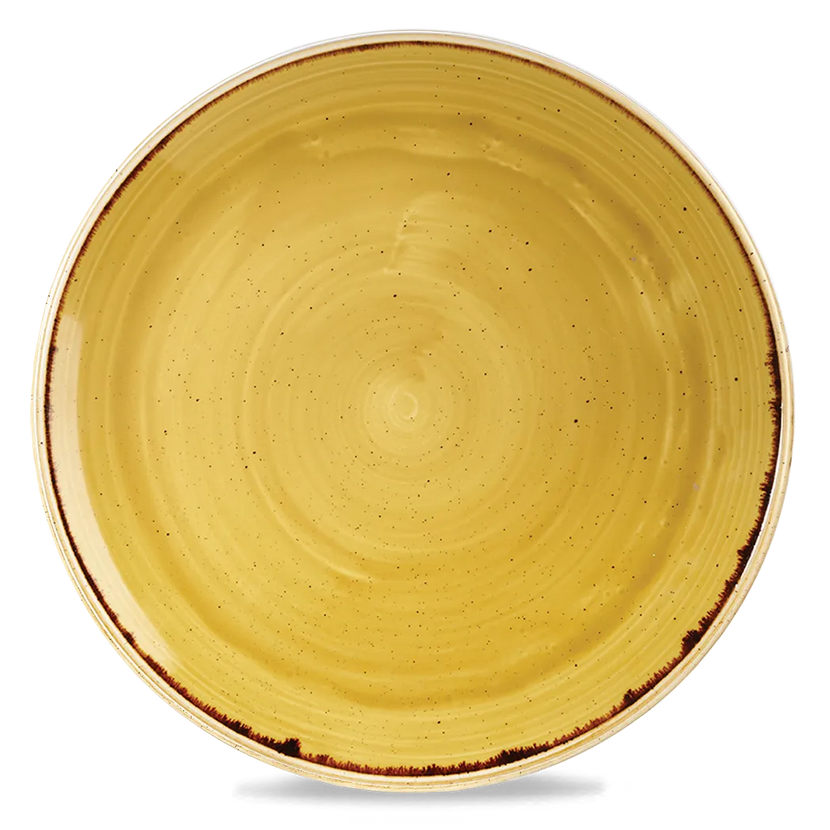 Stonecast Mustard Coupe Evolve Plate 32.4cm 6/box