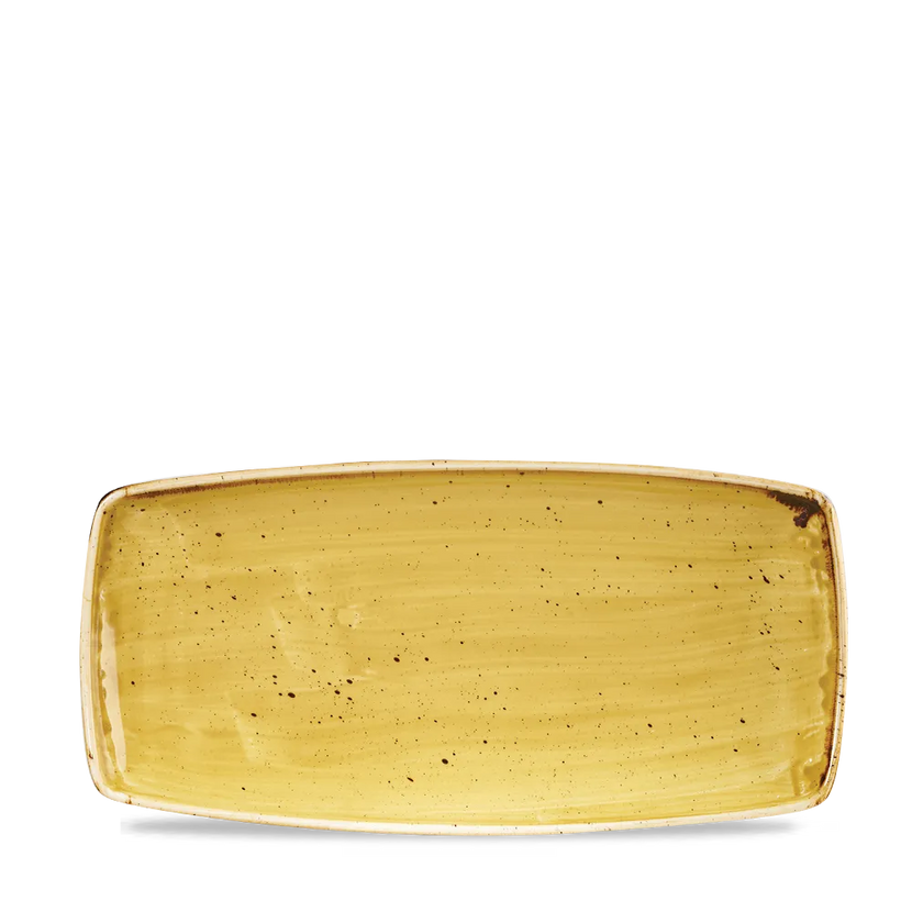 Stonecast Mustard Oblong Plate 30cm 12/box