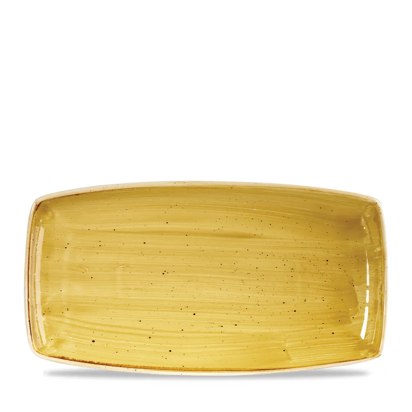 Stonecast Mustard Oblong Plate 34.5cm x 18.5cm 6/box