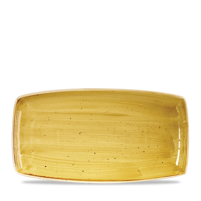 Stonecast Mustard Oblong Plate 34.5cm x 18.5cm 6/box