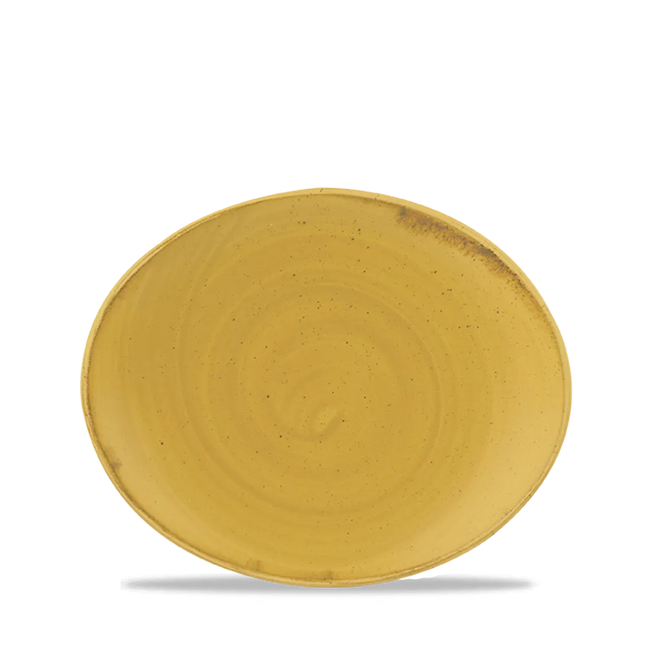 Stonecast Mustard Orbit Oval Coupe Plate 20cm 12/box