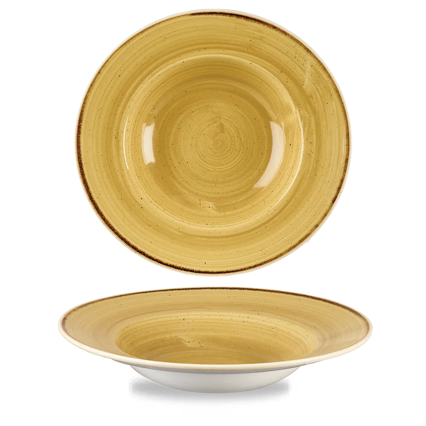 Stonecast Mustard Profile Wide Rim Bowl Large 28cm 12/box