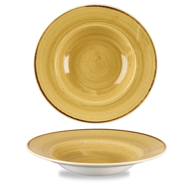 Stonecast Mustard Profile Wide Rim Bowl Large 28cm 12/box