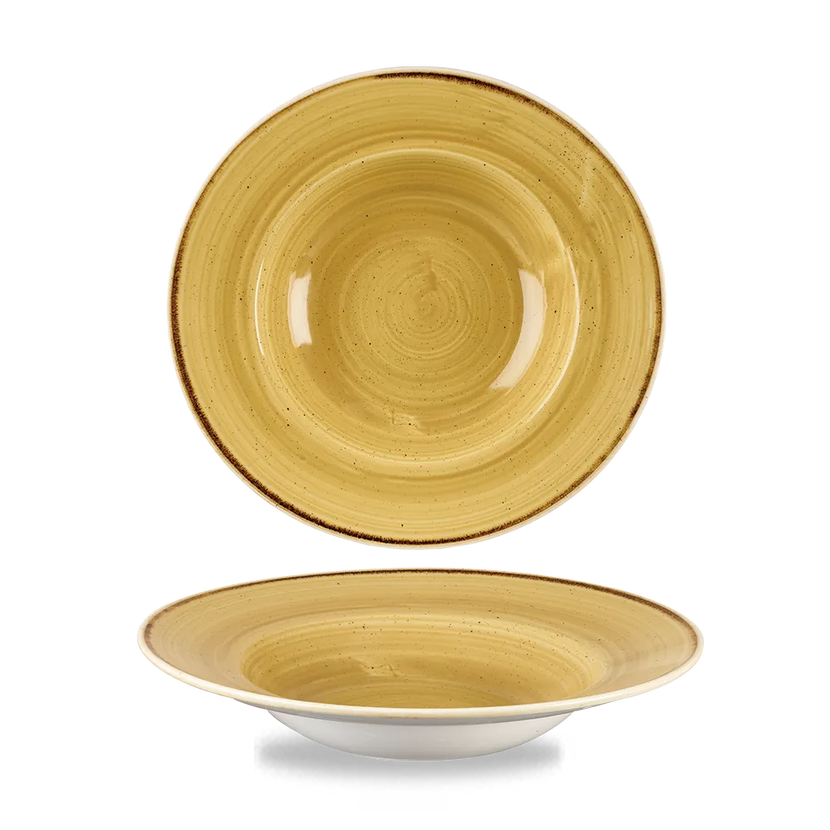 Stonecast Mustard Profile Wide Rim Bowl Med 24cm 12/box