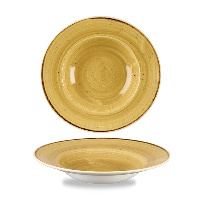 Stonecast Mustard Profile Wide Rim Bowl Med 24cm 12/box