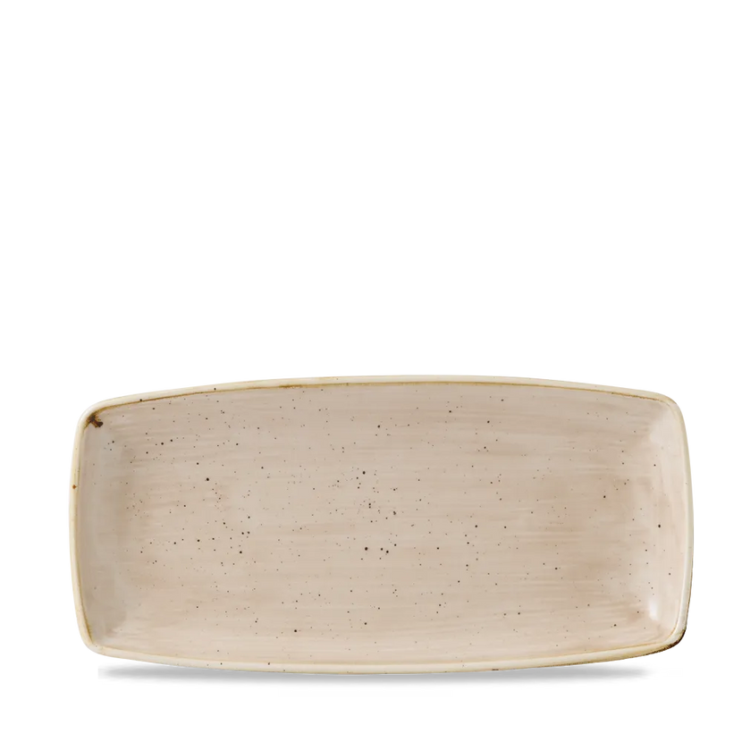 Stonecast Nutmeg Cream X Squared Oblong Plate 11.75" 12/box