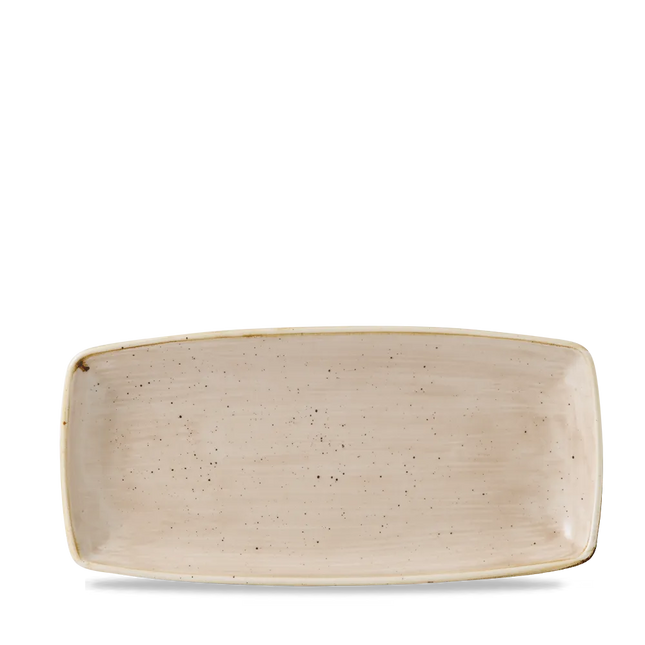 Stonecast Cream X Squared Oblong Plate 30cm 12/box