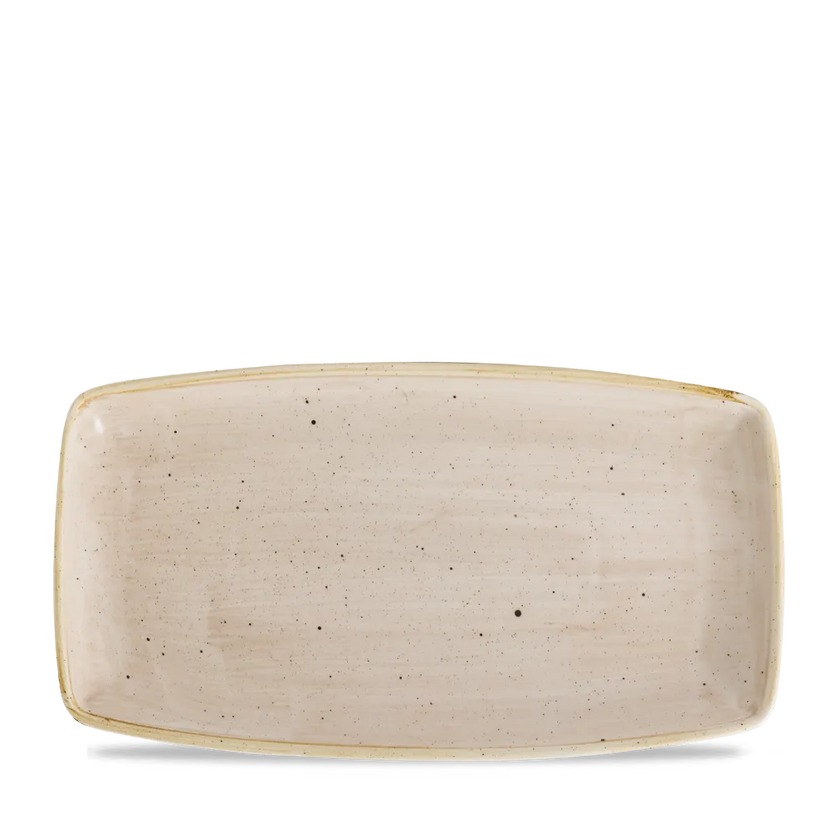Stonecast Nutmeg Cream X Squared Oblong Plate 13 1/2" 6/box