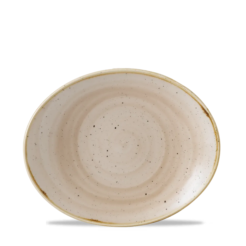 Stonecast Nutmeg Cream Orbit Oval Coupe Plate 20cm 12/box