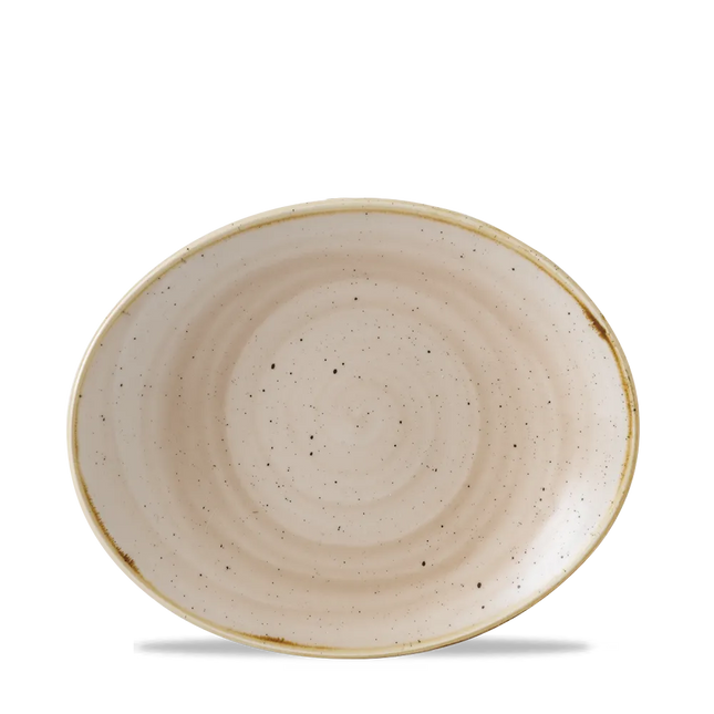 Stonecast Nutmeg Cream Orbit Oval Coupe Plate 20cm 12/box