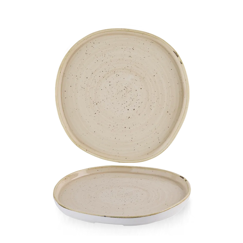 Stonecast Nutmeg Cream Organic Walled Plate 21cm 6/box