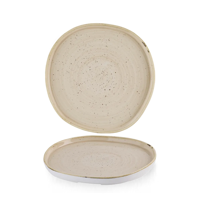 Stonecast Nutmeg Cream Organic Walled Plate 21cm 6/box