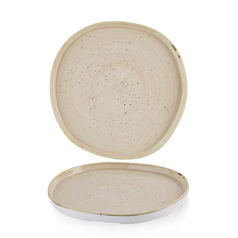 Stonecast Nutmeg Cream Organic Walled Plate 25.5cm 6/box